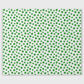 Cadeau Points verts sur papier à envelopper blanc (Plat)