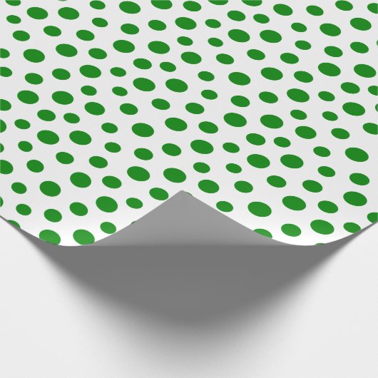Cadeau Points verts sur papier à envelopper blanc (Coin)