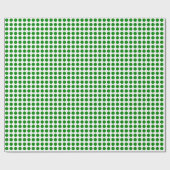 Cadeau Points verts sur papier à envelopper blanc (Plat)