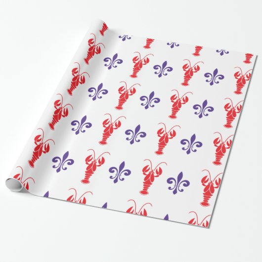 Cadeau Poisson-crevette & Fleur de Lis Papier à enveloppe (Déroulé)