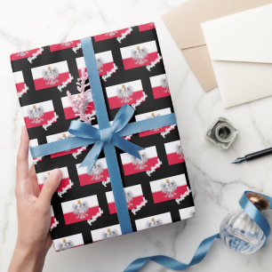 Cadeau Pologne Papier à envelopper, Drapeau polonais patr