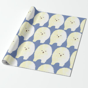 Cadeau Pomeranian, papier d'emballage de chien mignon de