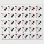 Cadeau Poodle rose Tour Eiffel Papier d'enveloppement Par (Plat)