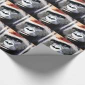 Cadeau Pop Art Gorilla face à Noël papier enveloppement (Coin)