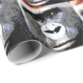 Cadeau Pop Art Gorilla Visage Papier d'enveloppement de N (Coin rond)