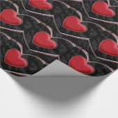 Cadeau Pop Art Love Red Hearts Black Wrapper Papier (Coin)