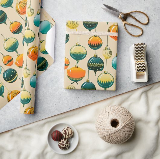 Cadeau Pop Art Noël Baubles Enveloppement Papier (Artisanat)