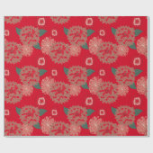 Cadeau Pop ChristmasFlowerBurst Papier à envelopper Rouge (Plat)