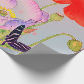 Cadeau POPIES ROUGES Papier d'enveloppement de COLLAGE JA (Coin)