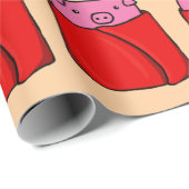 Cadeau Porcs dans des couvertures enveloppant du papier (Coin rond)