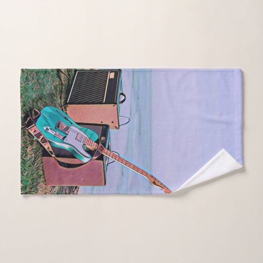 Cadeau pour ami guitariste (Serviette à main)
