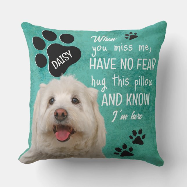 Cadeau pour amoureux des chiens - coussin mémorial (Recto)