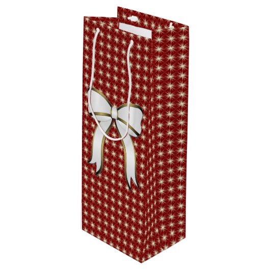 Cadeau Pour Bouteille Big Bow Red Noël Vacances Sac à vin (Devant Angle)