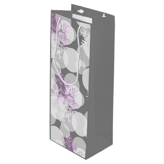 Cadeau Pour Bouteille Étoiles de neige - Blanc, Turquoise, Violet - Sac  (Devant Angle)