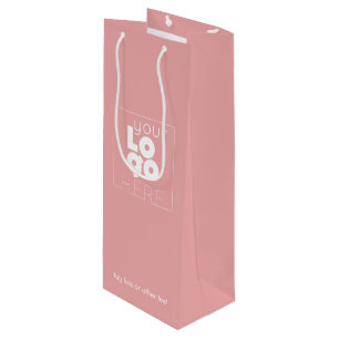 Cadeau Pour Bouteille Logo de l'entreprise sur mesure Papier rose Sac à