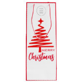 Cadeau Pour Bouteille Logo Joyeux sac à vin de Noël (Dos)