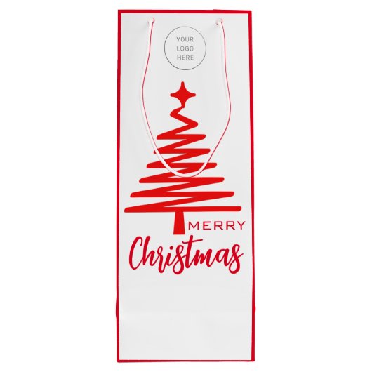 Cadeau Pour Bouteille Logo Joyeux sac à vin de Noël (Dos)