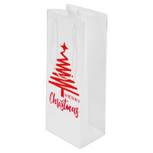 Cadeau Pour Bouteille Mignonne blanc rouge Joyeux sac de vin de Noël (Devant Angle)