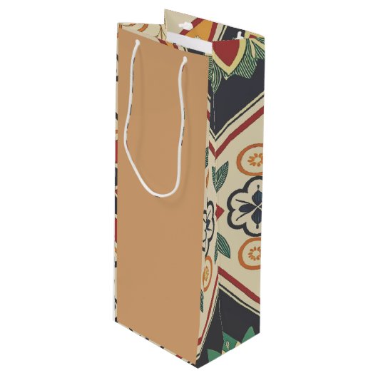 Cadeau Pour Bouteille Sable Chaud & Boho Sac à vin Floral (Devant Angle)
