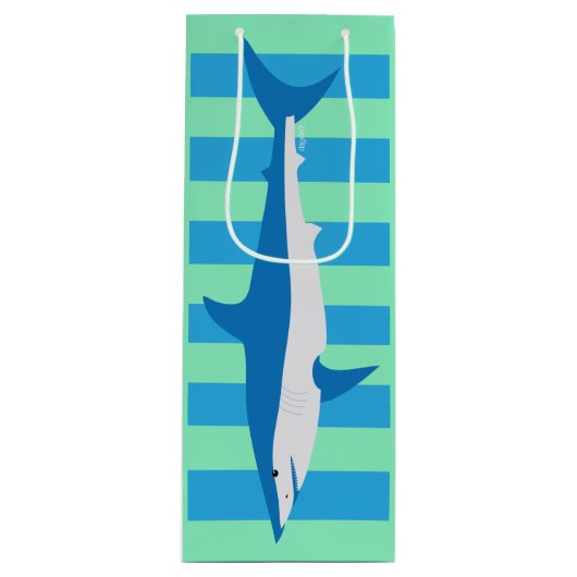 Cadeau Pour Bouteille Sac à vin de requin Mako rayé (Devant)
