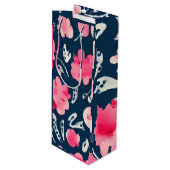 Cadeau Pour Bouteille Sac à vin Floral Design (Devant Angle)