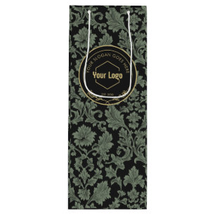 Cadeau Pour Bouteille Sac d'achat Apothécaire Vert et Gris