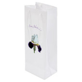 Cadeau Pour Bouteille Sac de vin avec iris violet et blanc (Dos Angle)