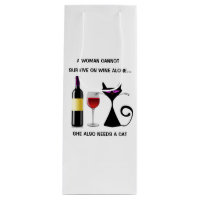 Sac de vin avec l'énonciation drôle de chat et de