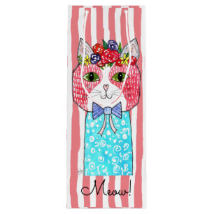 Cadeau Pour Bouteille Sac fourre-tout de vin de chats coloré et mignon