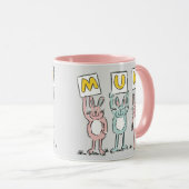 Cadeau pour maman lapins amusants Design Mug (Devant droit)