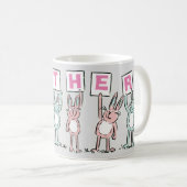 Cadeau pour mère avec lapins amusants Café Mug (Devant droit)