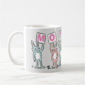 Cadeau pour mère avec lapins amusants Café Mug (Gauche)