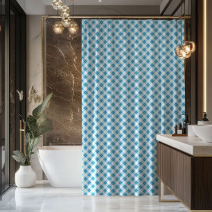 Cadeau pour Papa Rideau de Douche à Carreaux Bleu