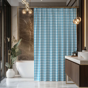 Cadeau pour Papa Rideau de Douche à Carreaux Bleu
