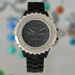 Cadeau pour partenaire. 50e anniversaire montre ca<br><div class="desc">Montre-cadeau pour Partner le jour de son anniversaire. Montre spéciale avec inscription. Cadeau de 50e anniversaire. Watch a l'inscription plus le message "With Love". Aussi le nom de chaque partenaire. Face de montre noire.</div>