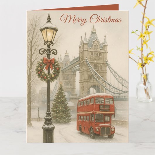 Cadeau pour voyageur, carte postale de Noël à Lond (Fleur jaune)
