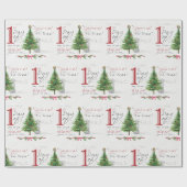 CADEAU PREMIER JOUR DE PAPIER D'EMBALLAGE DE NOËL WEIMS (Plat)