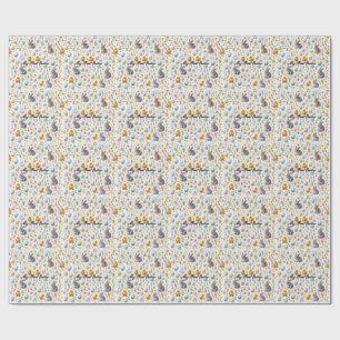 Cadeau Premier papier d'emballage de Pâques – Lapins et p