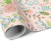 Cadeau Première Communion Florale | Papier d'enrobage (Coin rond)