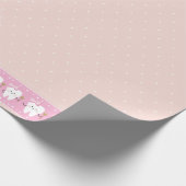 Cadeau Première nappe de partie rose dent, papier d'embal (Coin)