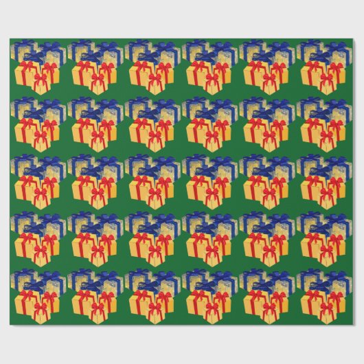 Cadeau Présente le papier d'emballage vert (Plat)