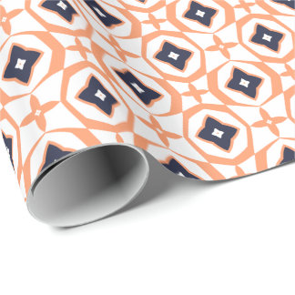 Cadeau Presque Shippo Orange et Navy Wrapper Papier