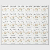 Cadeau Pretty Pink Peony Joyeux papier d'enveloppement d' (Plat)