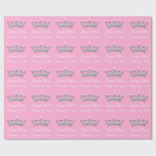 Cadeau Princesse papier d'emballage de bébé PERSONNALISÉ (Plat)