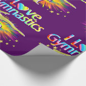 CADEAU PURPLE I LOVE GYMNASTICS WRAPPER PAPIER (Coin)