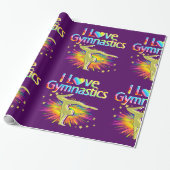 CADEAU PURPLE I LOVE GYMNASTICS WRAPPER PAPIER (Déroulé)