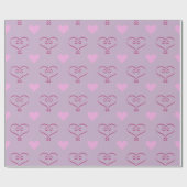 Cadeau Purple Valentine's Day Love Hearts Wrapper Papier (Plat)