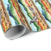 Cadeau Quail Family Southwestern Wrapper Papier Peeps (Coin rond)