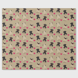 Cadeau Queues bouclées, papier d'emballage de carlin