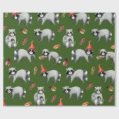 Cadeau Raccoons de Noël | Papier écolo (Plat)